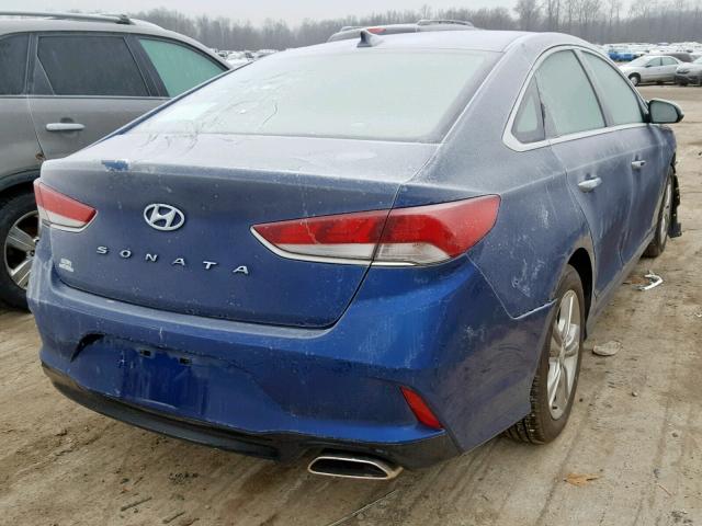 5NPE34AF2JH632204 - 2018 HYUNDAI SONATA SPO BLUE photo 4