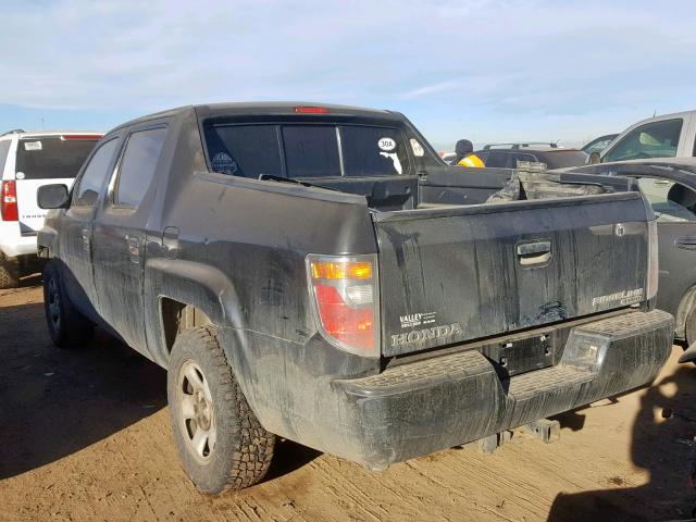 2HJYK16286H506008 - 2006 HONDA RIDGELINE BLACK photo 3