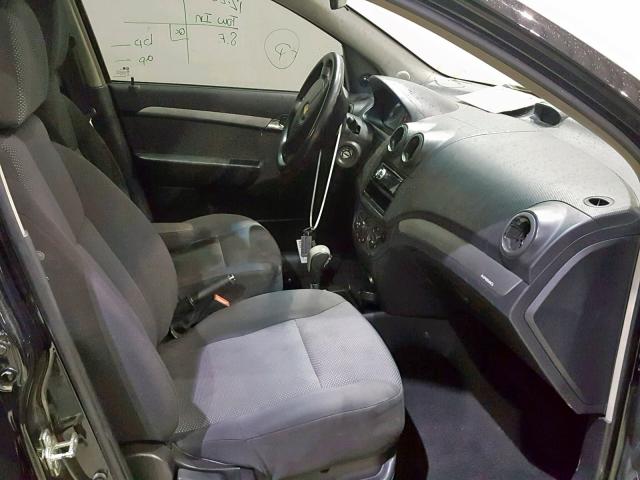 KL1TD5DE7AB093682 - 2010 CHEVROLET AVEO LS BLACK photo 5