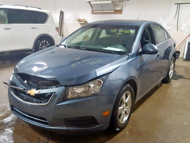 1G1PF5SC2C7268876 - 2012 CHEVROLET CRUZE LT BLUE photo 2