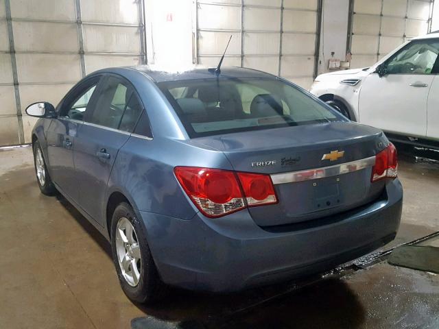 1G1PF5SC2C7268876 - 2012 CHEVROLET CRUZE LT BLUE photo 3