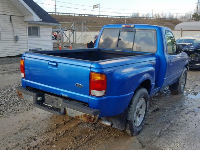 1FTYR10C2WPB45212 - 1998 FORD RANGER BLUE photo 4