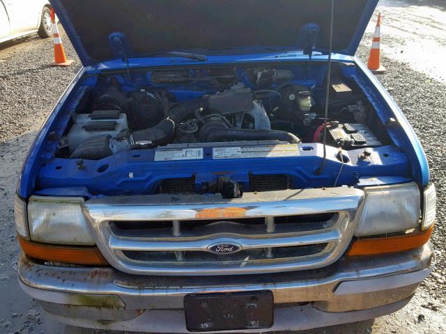 1FTYR10C2WPB45212 - 1998 FORD RANGER BLUE photo 7