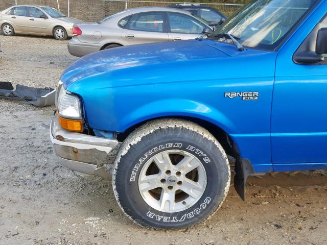 1FTYR10C2WPB45212 - 1998 FORD RANGER BLUE photo 9