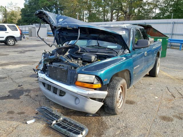 1B7FL22P7WS727916 - 1998 DODGE DAKOTA GREEN photo 2