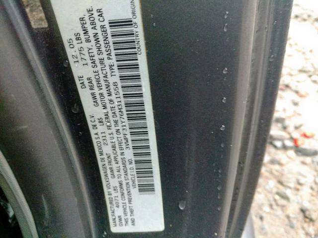 3VWPF31Y76M311558 - 2006 VOLKSWAGEN NEW BEETLE ნაცრისფერი ფოტო 10