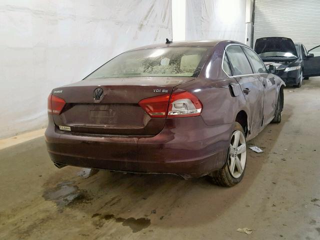 1VWBN7A39DC147253 - 2013 VOLKSWAGEN PASSAT SE PURPLE photo 4