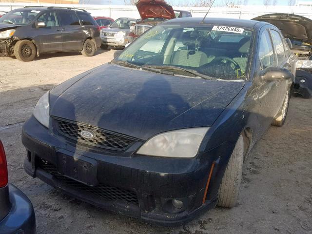 1FAHP34N87W350544 - 2007 FORD FOCUS ZX4 BLACK photo 2