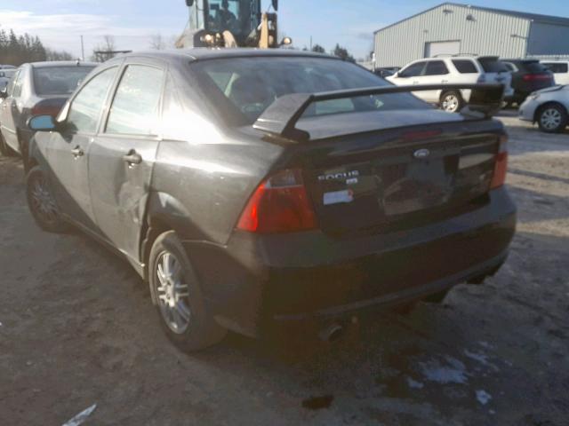 1FAHP34N87W350544 - 2007 FORD FOCUS ZX4 BLACK photo 3