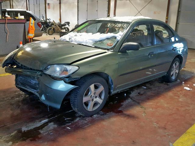 2HGES16344H554166 - 2004 HONDA CIVIC DX V GREEN photo 2