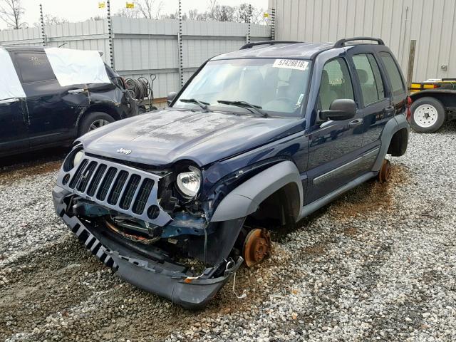 1J4GK48K96W184957 - 2006 JEEP LIBERTY SP BLUE photo 2