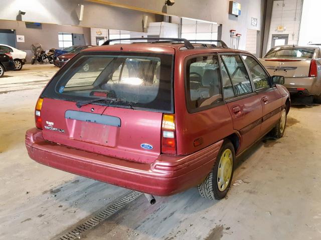 1FASP15J4SW311190 - 1995 FORD ESCORT LX RED photo 4
