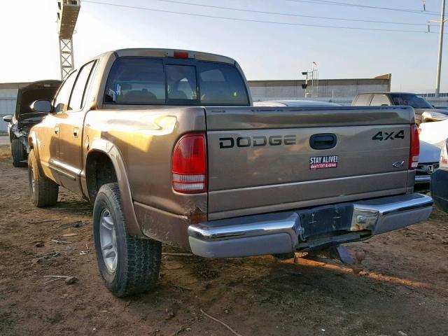 1B7GG2AN01S109161 - 2001 DODGE DAKOTA QUA BROWN photo 3