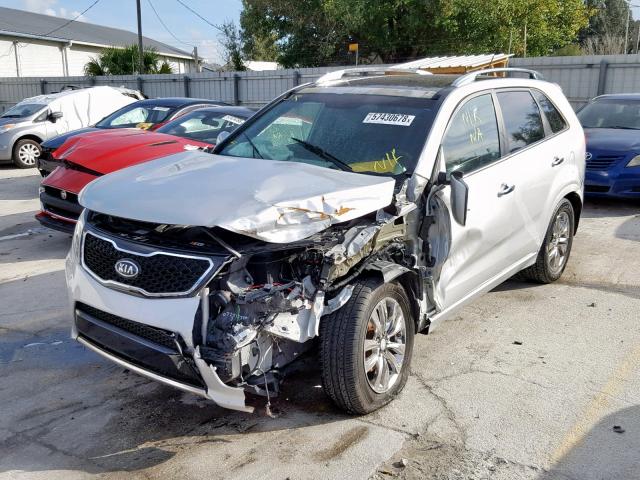 5XYKW4A24DG361942 - 2013 KIA SORENTO SX SILVER photo 2