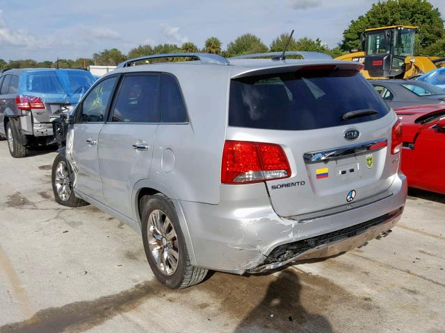 5XYKW4A24DG361942 - 2013 KIA SORENTO SX SILVER photo 3