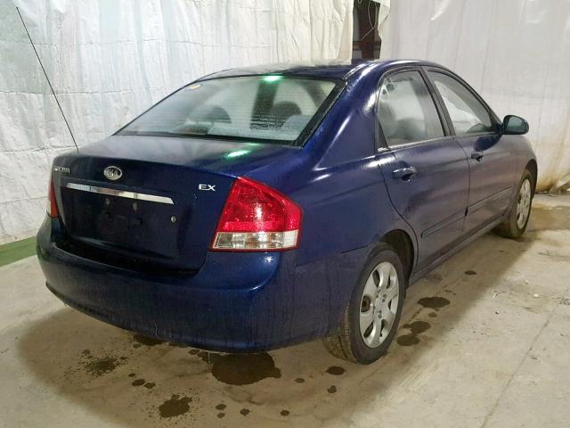 KNAFE222195621220 - 2009 KIA SPECTRA EX BLUE photo 4