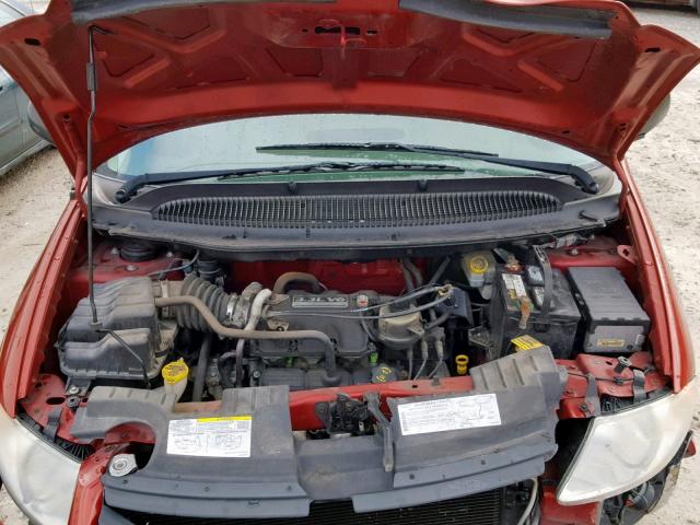 1D4GP45R85B393771 - 2005 DODGE CARAVAN SX RED photo 7