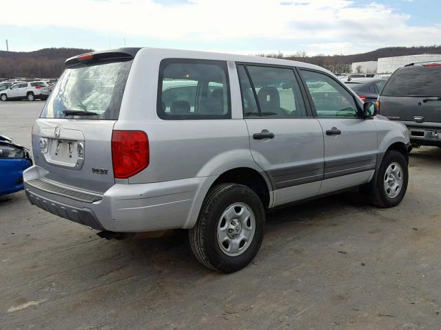 2HKYF18143H562026 - 2003 HONDA PILOT LX SILVER photo 4