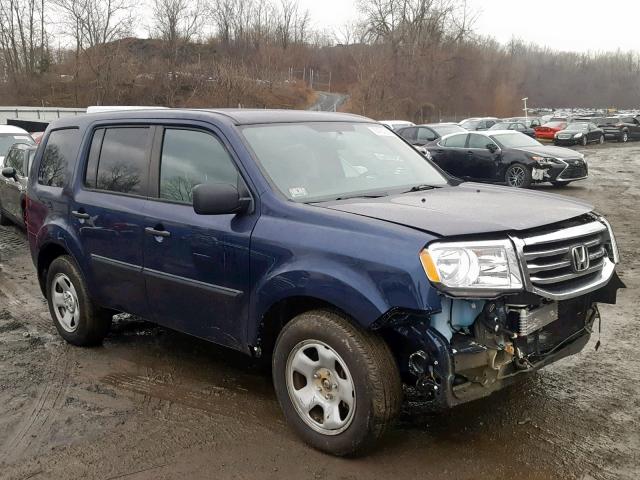 5FNYF4H22FB051976 - 2015 HONDA PILOT LX BLUE photo 1