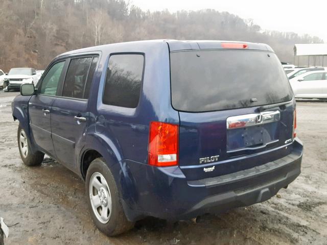 5FNYF4H22FB051976 - 2015 HONDA PILOT LX BLUE photo 3