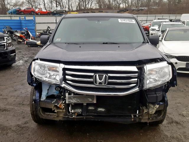 5FNYF4H22FB051976 - 2015 HONDA PILOT LX BLUE photo 9