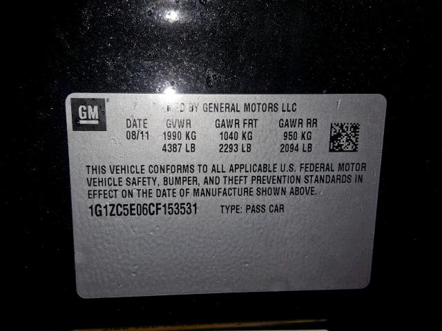 1G1ZC5E06CF153531 - 2012 CHEVROLET MALIBU 1LT BLACK photo 10