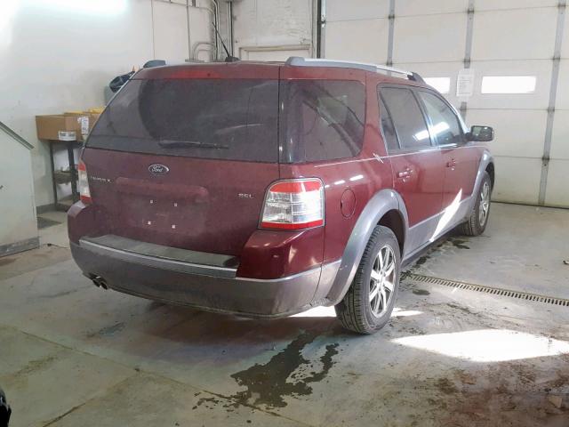 1FMDK02W58GA28291 - 2008 FORD TAURUS X S MAROON photo 4