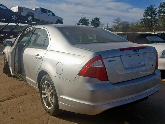 3FAHP0GAXBR337653 - 2011 FORD FUSION S SILVER photo 3