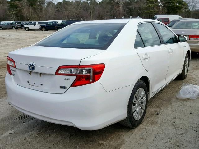 4T1BD1FK8CU016175 - 2012 TOYOTA CAMRY HYBR WHITE photo 4