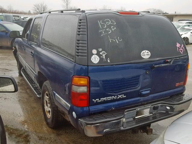 1GKFK16T21J312767 - 2001 GMC YUKON XL K BLUE photo 3