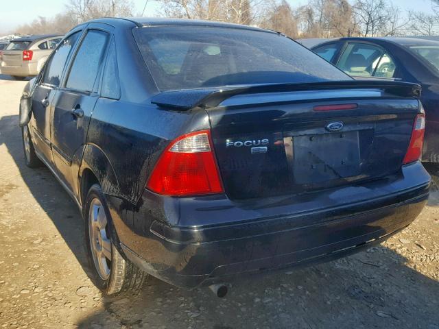 1FAHP34N37W283044 - 2007 FORD FOCUS ZX4 BLACK photo 3