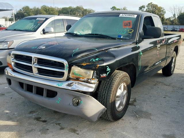 1B7GL22Y3WS571189 - 1998 DODGE DAKOTA BLACK photo 2