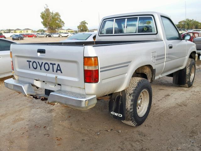 JT4RN01P3M0014551 - 1991 TOYOTA PICKUP 1/2 SILVER photo 4