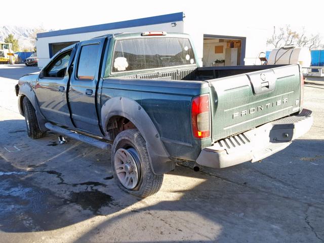 1N6ED27T02C350510 - 2002 NISSAN FRONTIER C GREEN photo 3