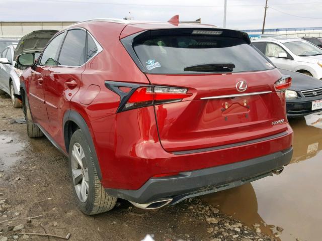 JTJBARBZ2H2096197 - 2017 LEXUS NX 200T RED photo 3