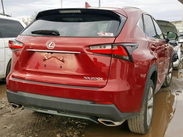 JTJBARBZ2H2096197 - 2017 LEXUS NX 200T RED photo 4