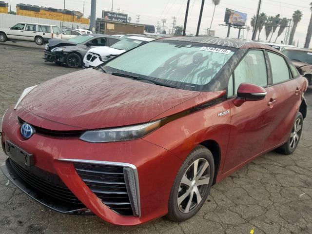 JTDBVRBD5JA004989 - 2018 TOYOTA MIRAI RED photo 2