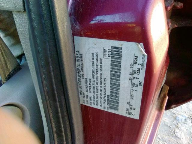 1FAFP6530XK175199 - 1999 FORD CONTOUR LX RED photo 10