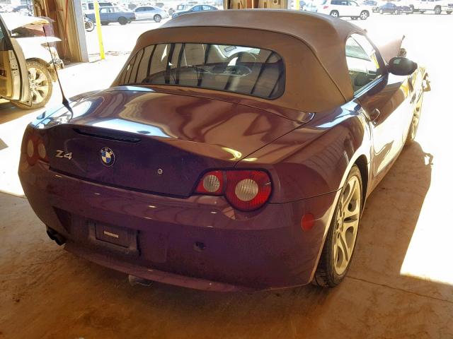 4USBT53535LU11199 - 2005 BMW Z4 3.0 MAROON photo 4