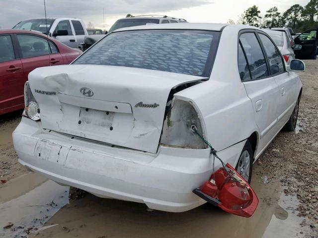 KMHCG45C75U583665 - 2005 HYUNDAI ACCENT GL WHITE photo 4