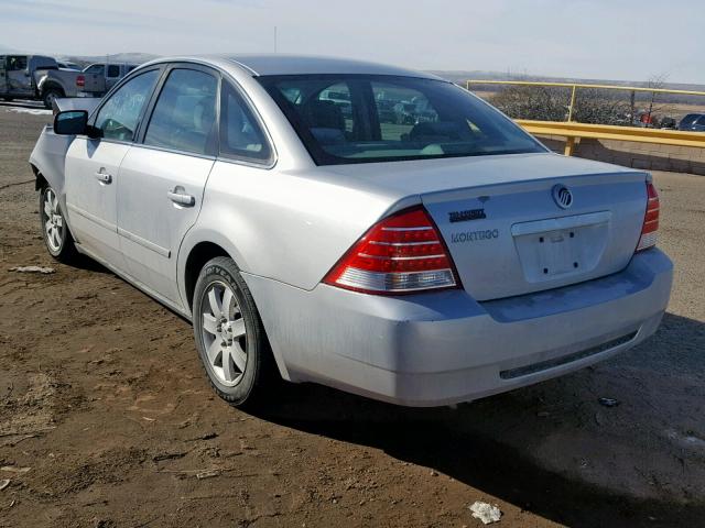 1MEFM40185G618789 - 2005 MERCURY MONTEGO LU SILVER photo 3