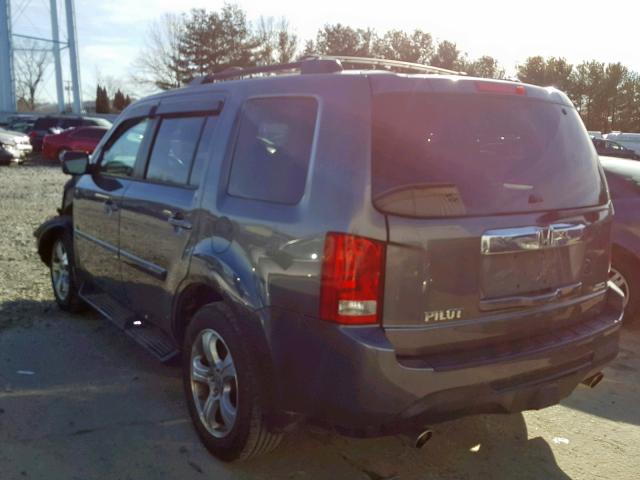 5FNYF4H73EB003655 - 2014 HONDA PILOT EXLN GRAY photo 3