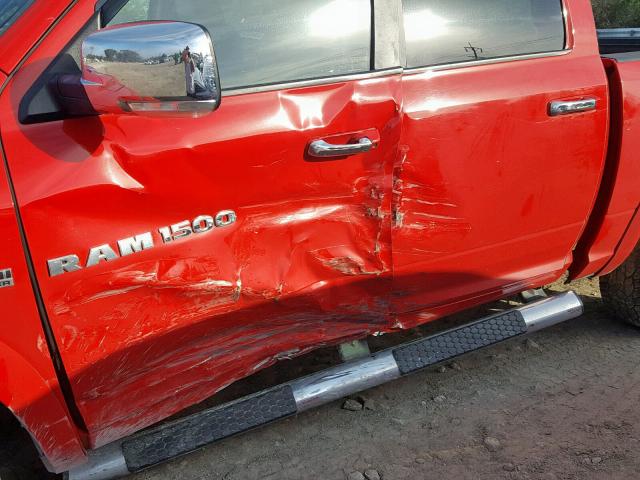 1C6RD7NTXCS225047 - 2012 DODGE RAM 1500 L RED photo 9