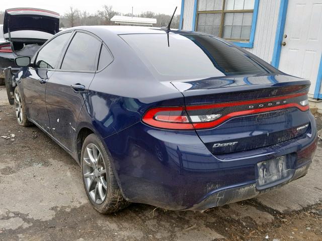 1C3CDFBB1FD120575 - 2015 DODGE DART SXT BLUE photo 3