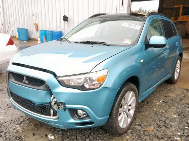 JA4AR4AU7BZ011119 - 2011 MITSUBISHI OUTLANDER BLUE photo 2