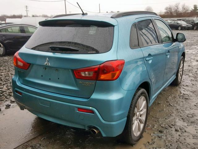 JA4AR4AU7BZ011119 - 2011 MITSUBISHI OUTLANDER BLUE photo 4