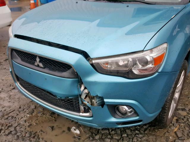 JA4AR4AU7BZ011119 - 2011 MITSUBISHI OUTLANDER BLUE photo 9