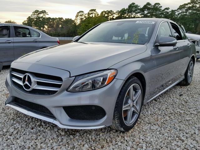 55SWF4KB9FU030069 - 2015 MERCEDES-BENZ C 300 4MAT GRAY photo 2