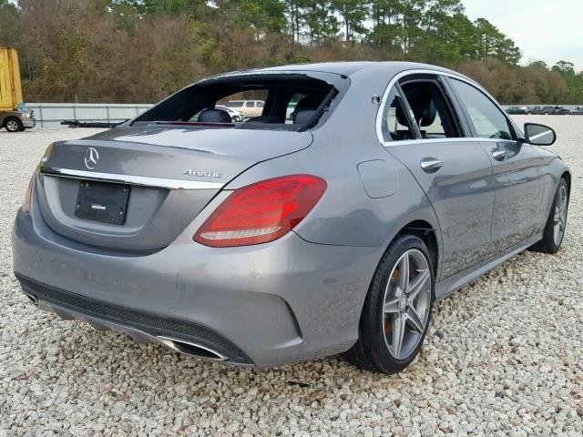 55SWF4KB9FU030069 - 2015 MERCEDES-BENZ C 300 4MAT GRAY photo 4