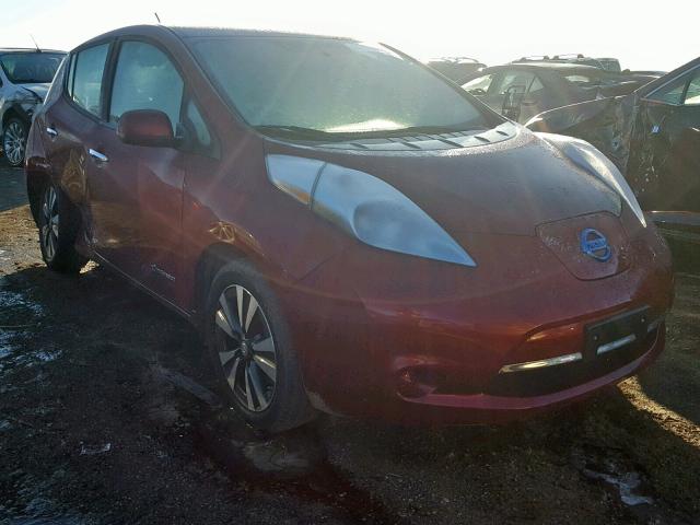 1N4AZ0CP9FC332843 - 2015 NISSAN LEAF S RED photo 1